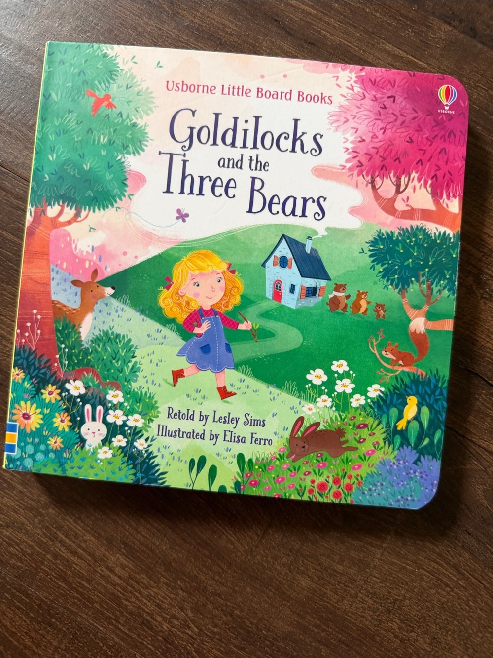 Usborne Goldilocks and the Three Bears - Colorful Pink & Green Board Book